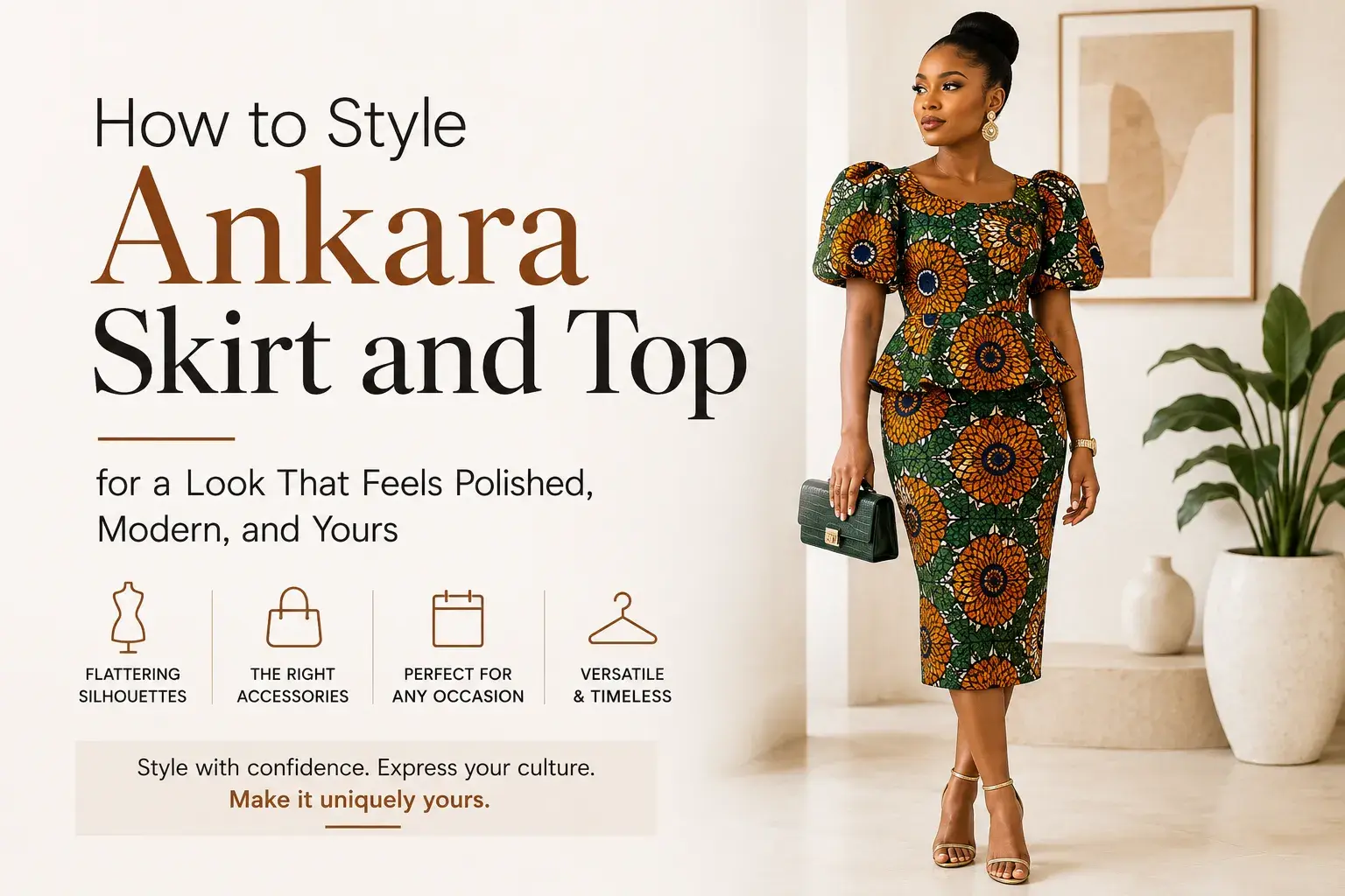 You’re standing in front of the mirror, one hand on a bright Ankara skirt, the other holding the matching top, and th…