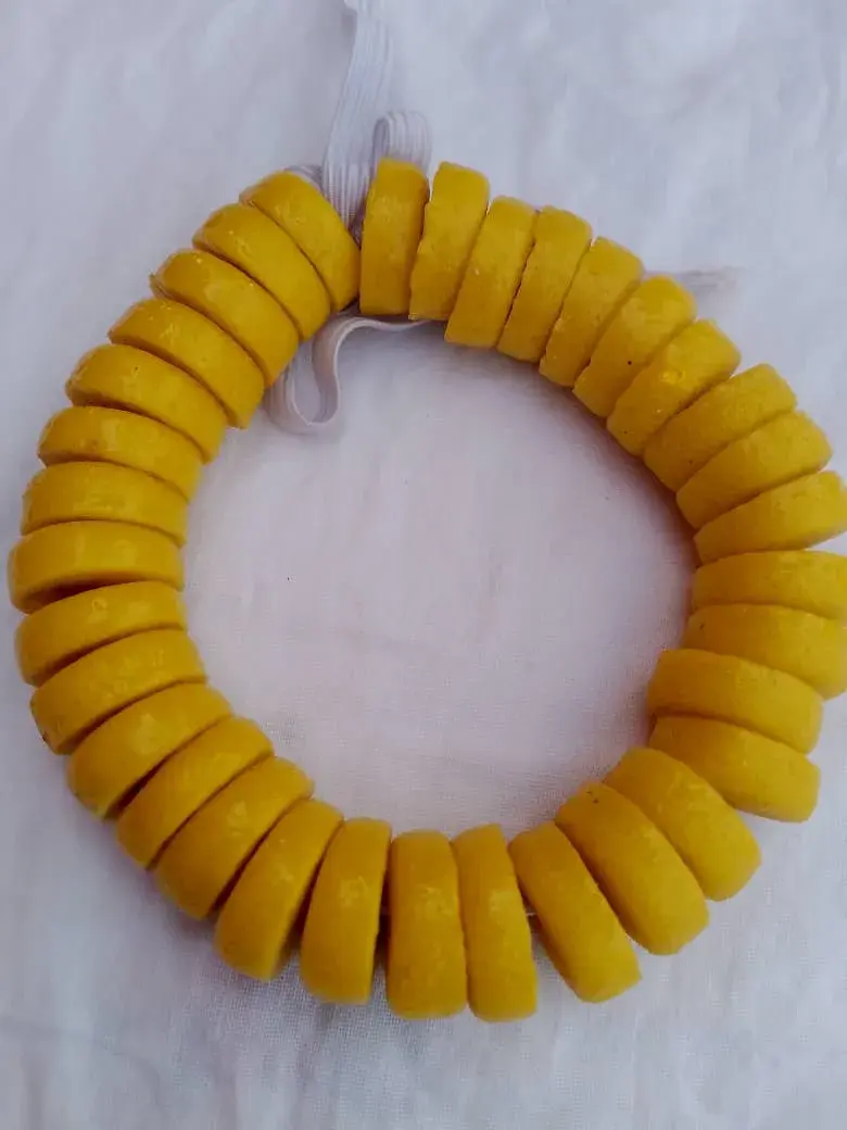 Krobo Glass Bead Bracelet, Yellow, Green or Red, Ghana
