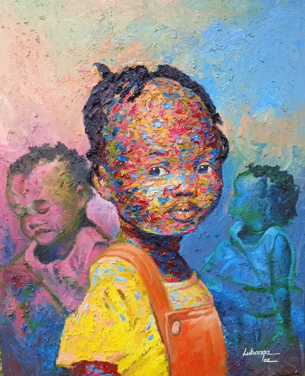 The Chains Within – Original African Beauty Impasto Portrait Painting on Canvas