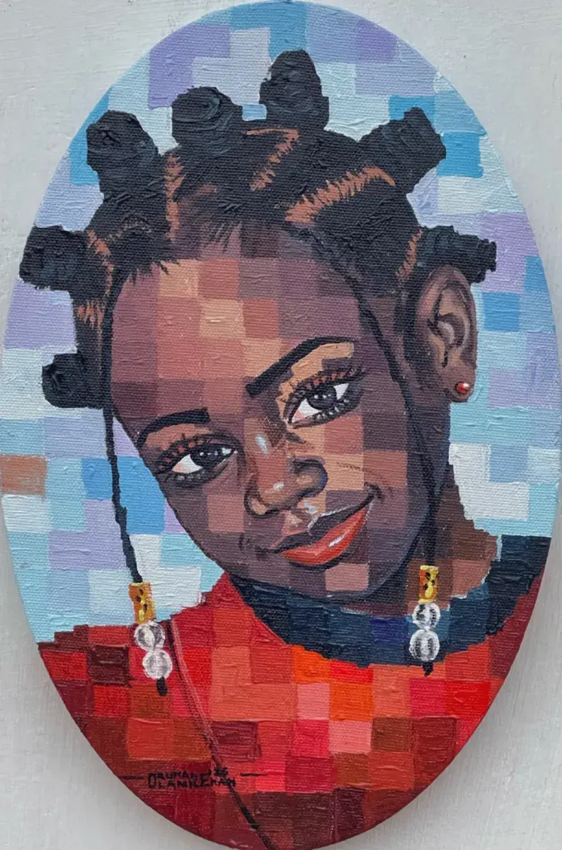 Joy Without a Permit | Original African Girl Portrait Painting