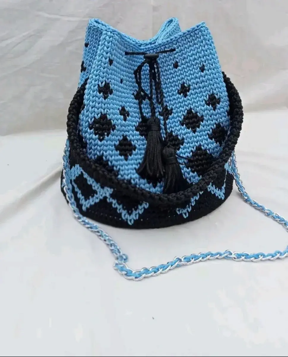 Tapestry Crochet Bucket Bag
