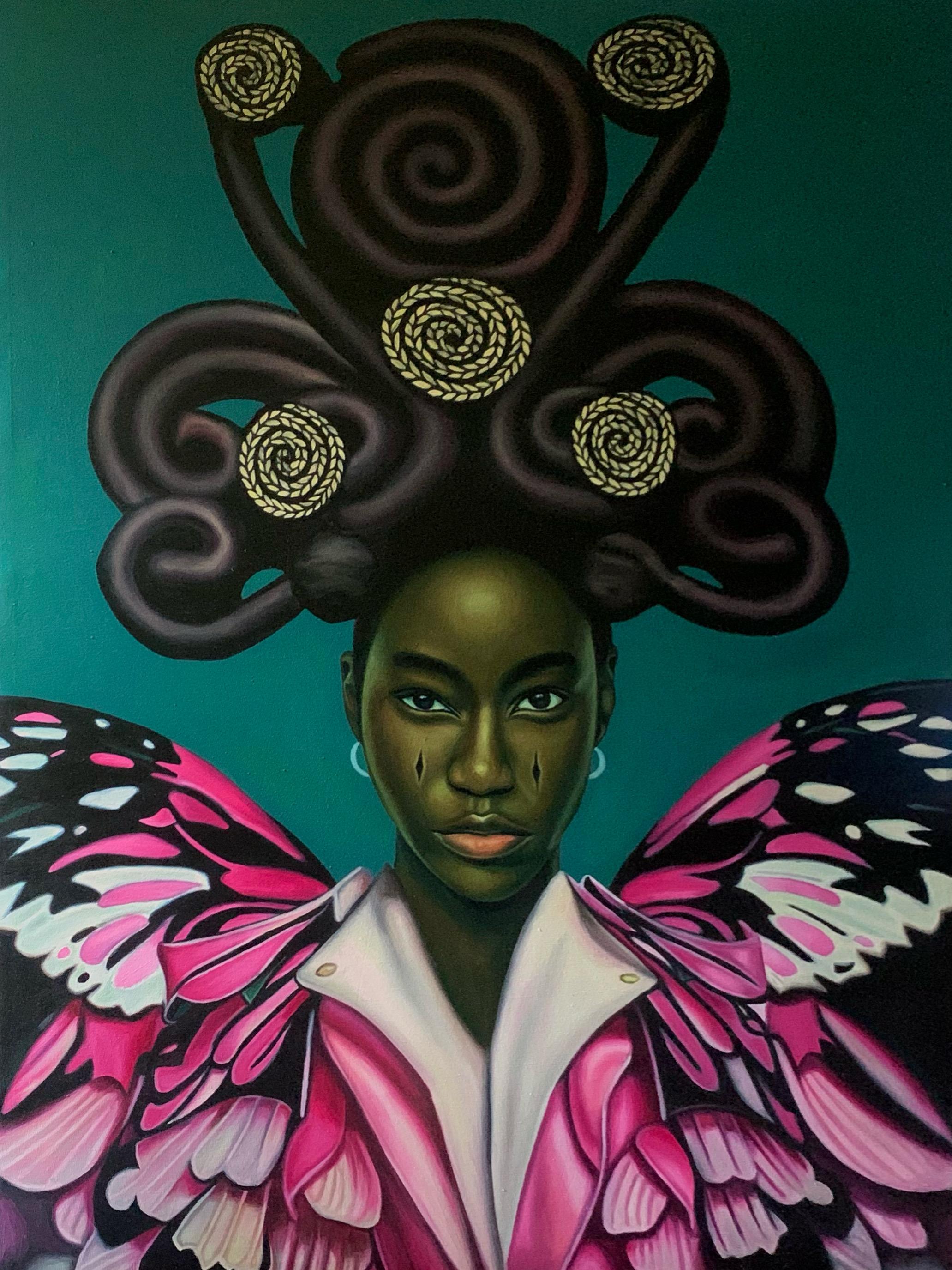 Spread Your Wings – Original Oil Painting on Canvas | Large African Contemporary Art by Oludare Samson
