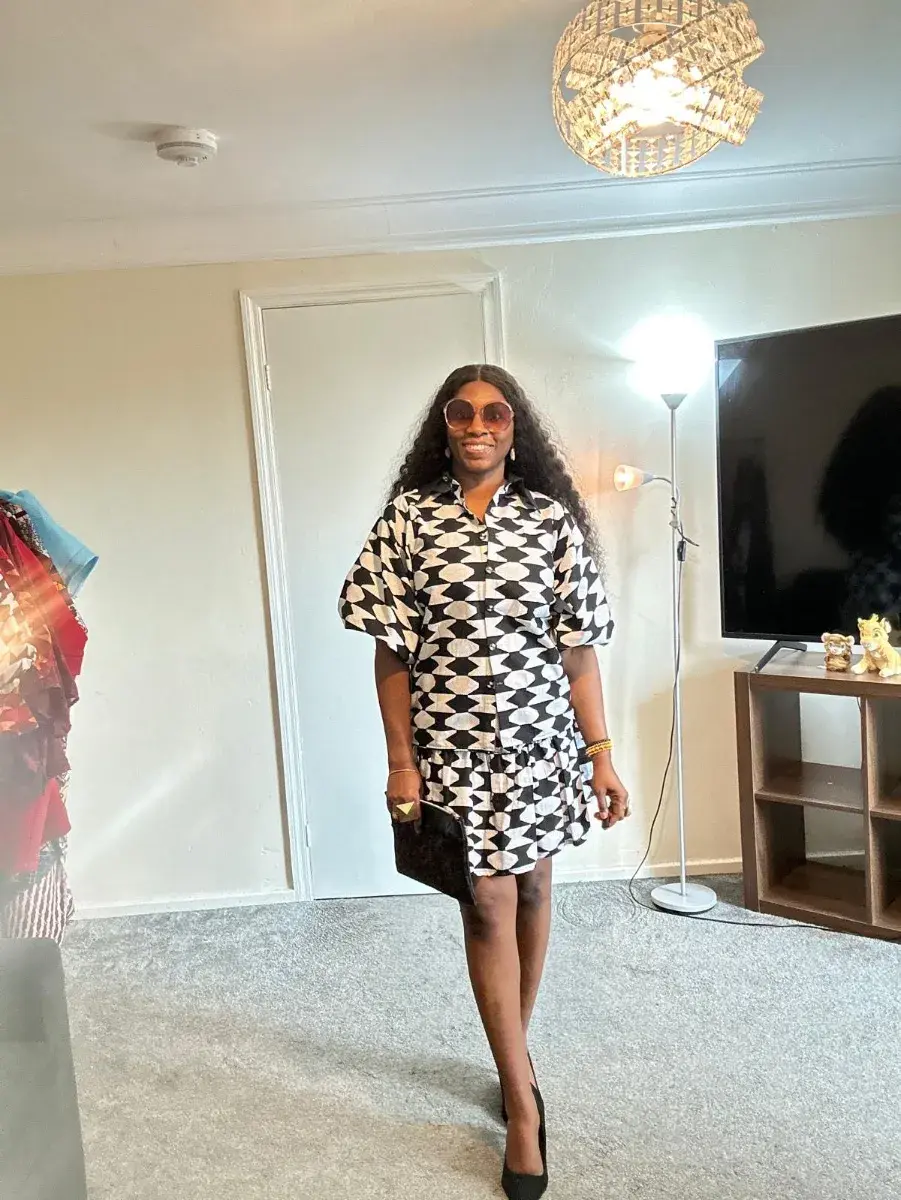 Black and White Ankara Skirt Set