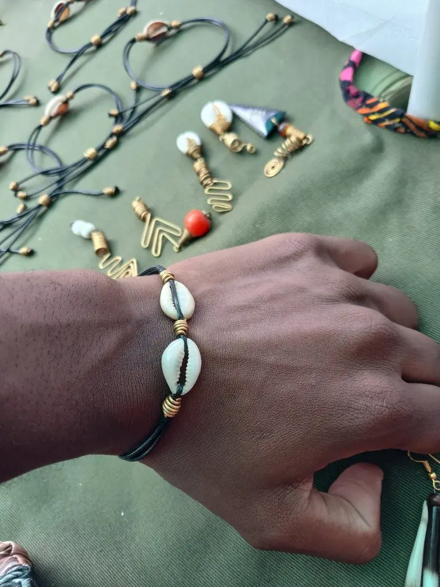 Double Cowrie Shell Bracelet