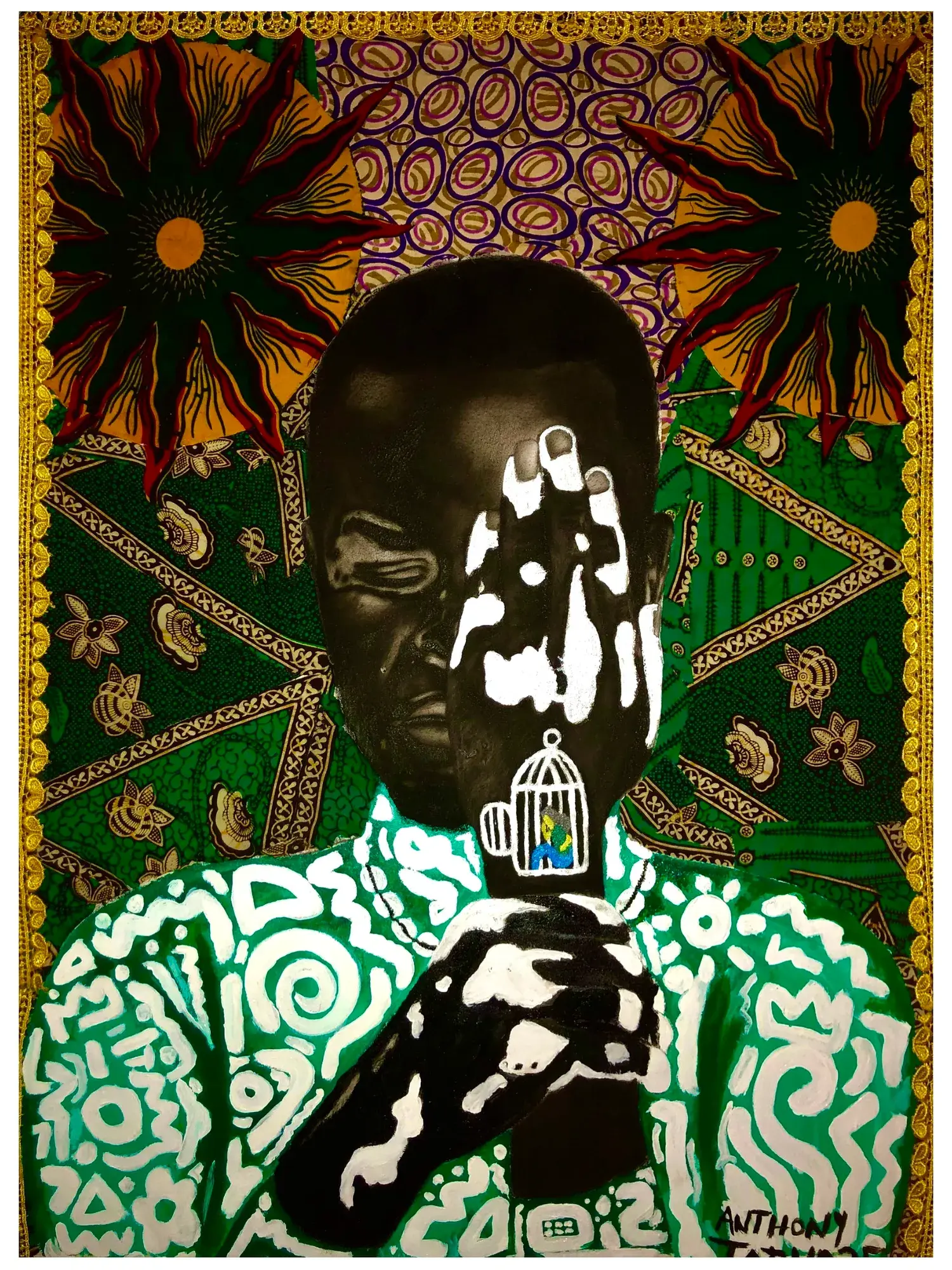Stuck – Original Mixed Media Painting on Mental Health | African Contemporary Art by CreativeThony