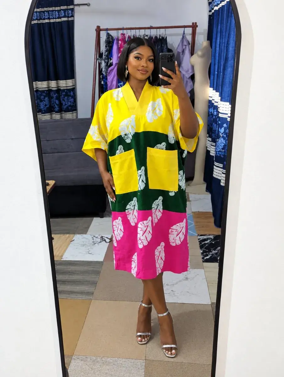 Colour Block Ankara Bubu Dress
