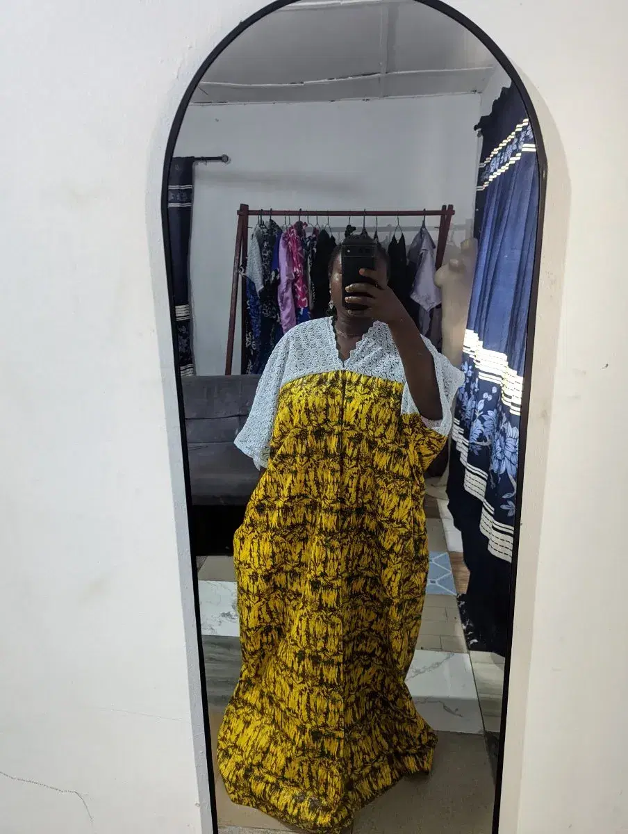 Lace Yoke Bubu Gown, Two Colours