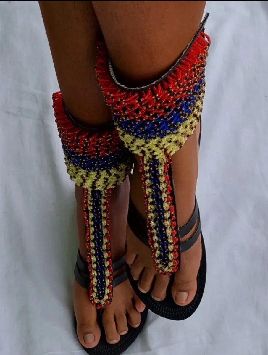 African Beaded Maasai Sandals