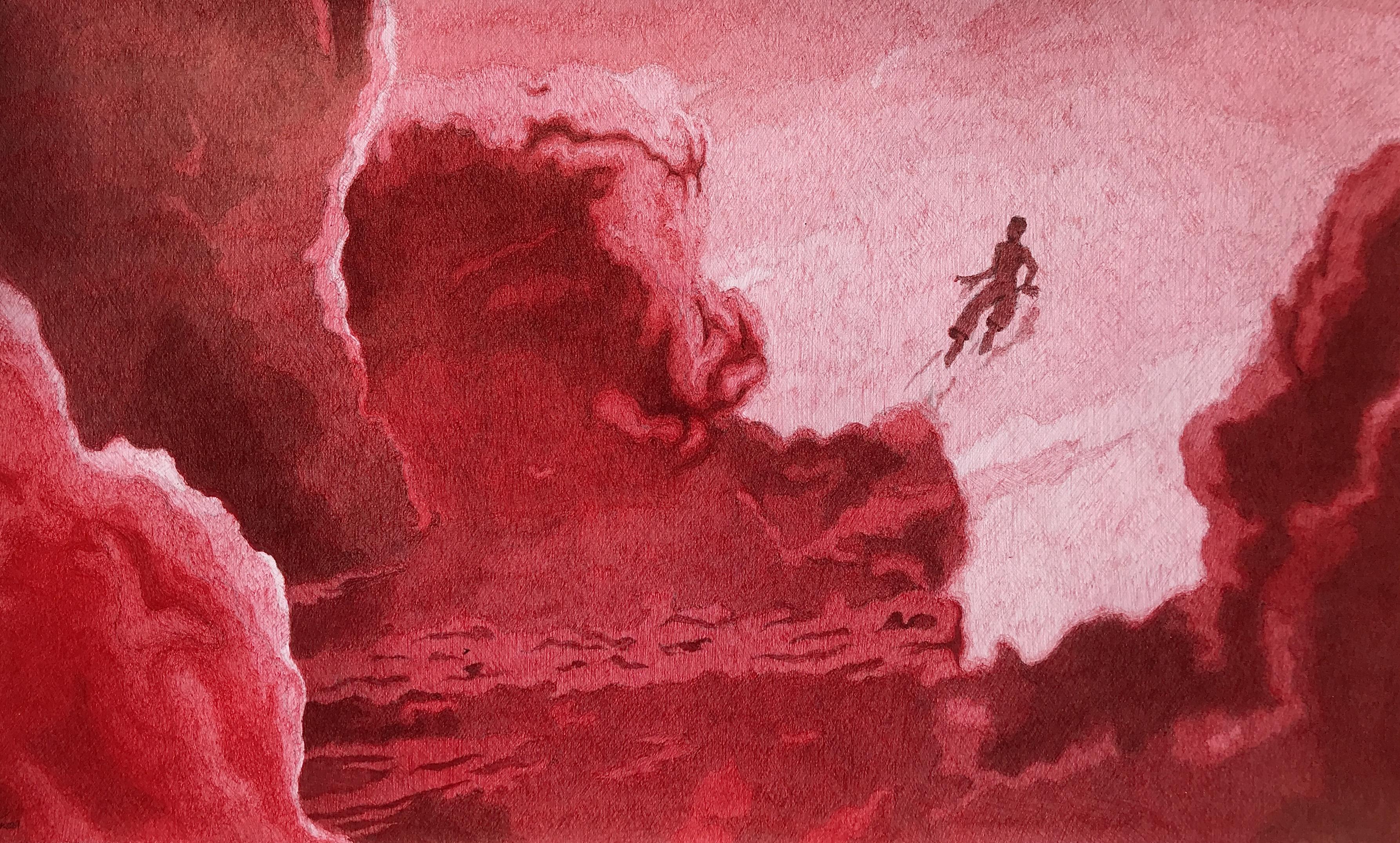 Nepho Leisure – Original Ink Drawing on Paper | African Figurative Contemporary Art by Art of Chine Kosi