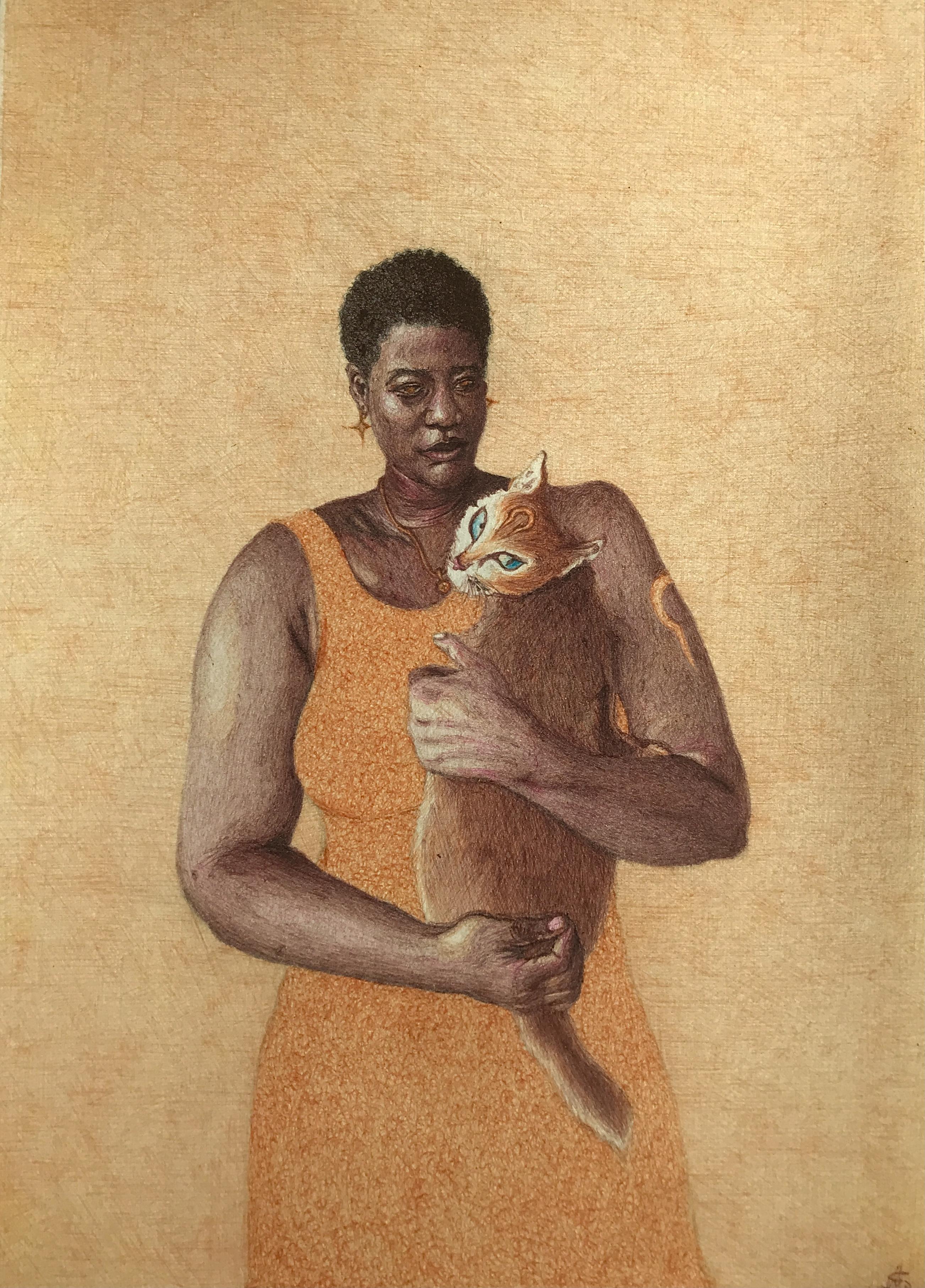 Nakama – Original Ink Drawing on Paper | African Contemporary Figurative Art by Art of Chine Kosi