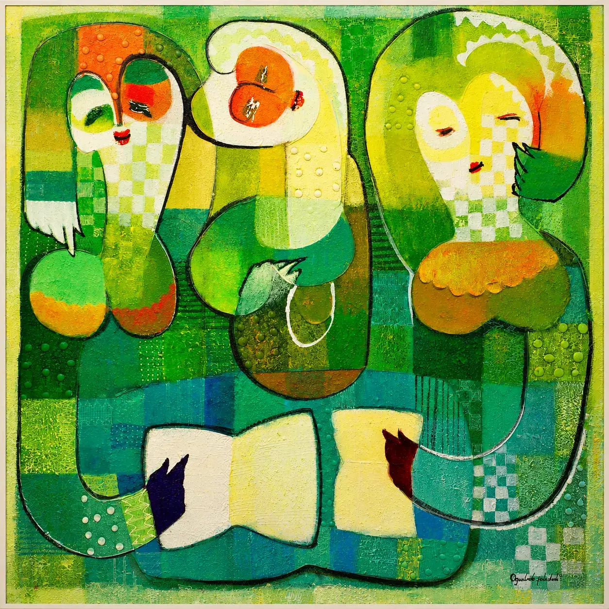 (PRINT) Elegant Dames in Fashion 1 _ Contemporary Nigerian Painting