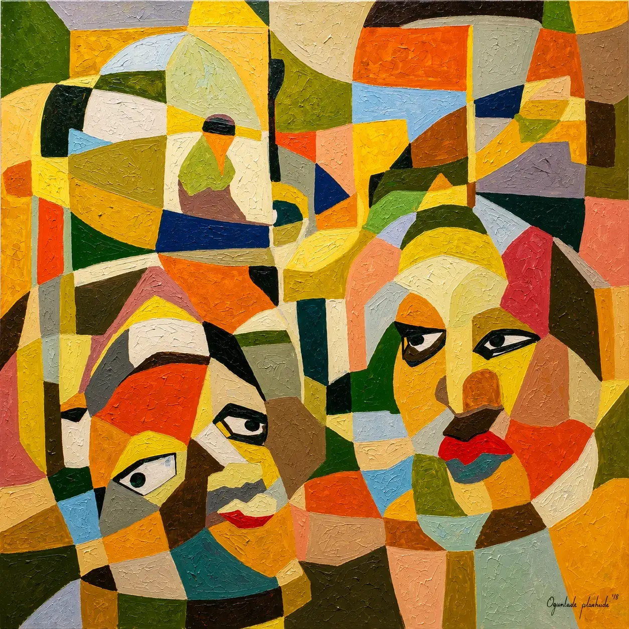 Abstract Gelede in Mural 1 Painting _Contemporary Nigerian Painting