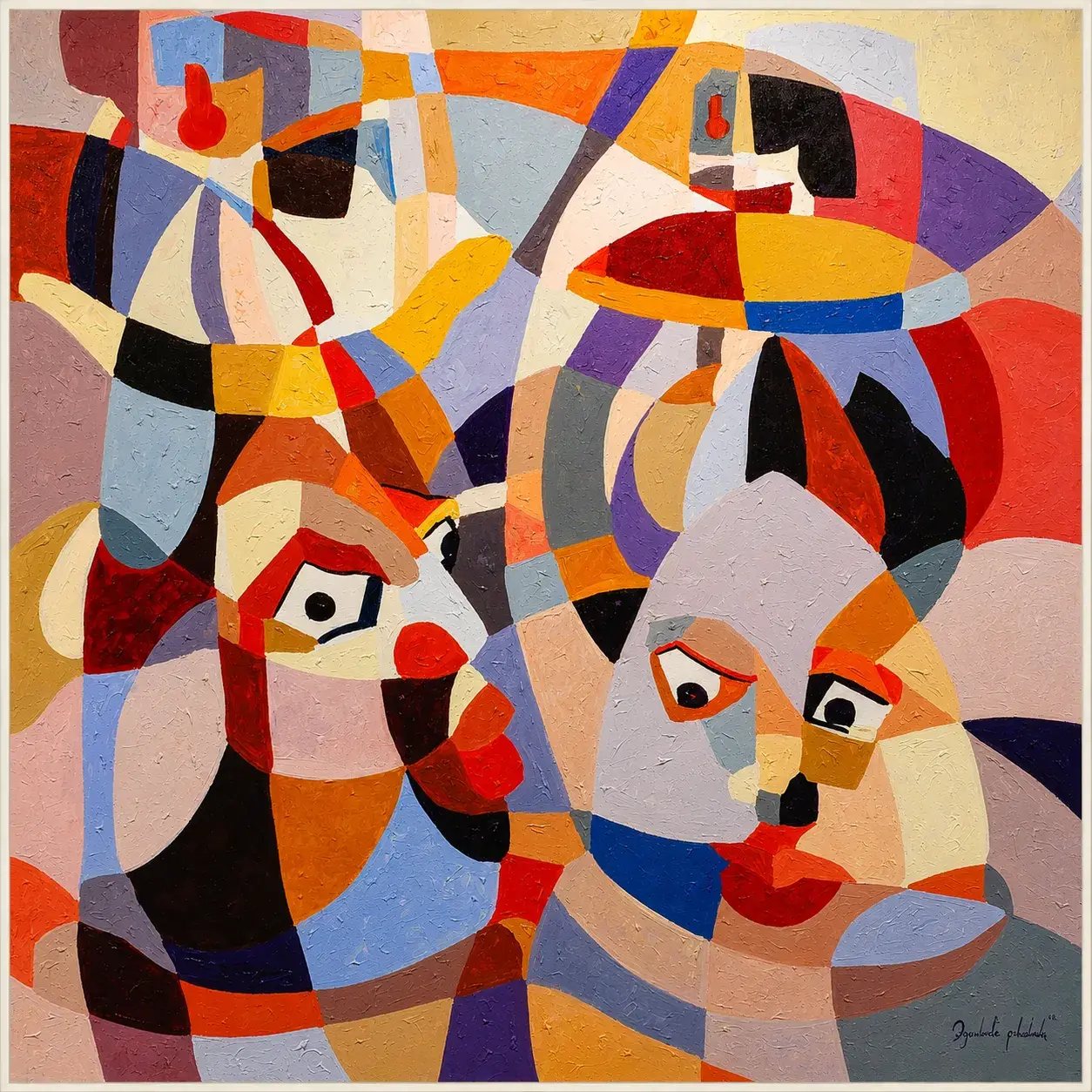 Abstract Gelede in Mural 3 Painting _Contemporary Nigerian Painting