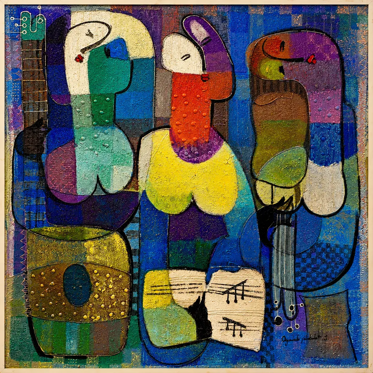 African Orchestra Contemporary Nigerian Art Print