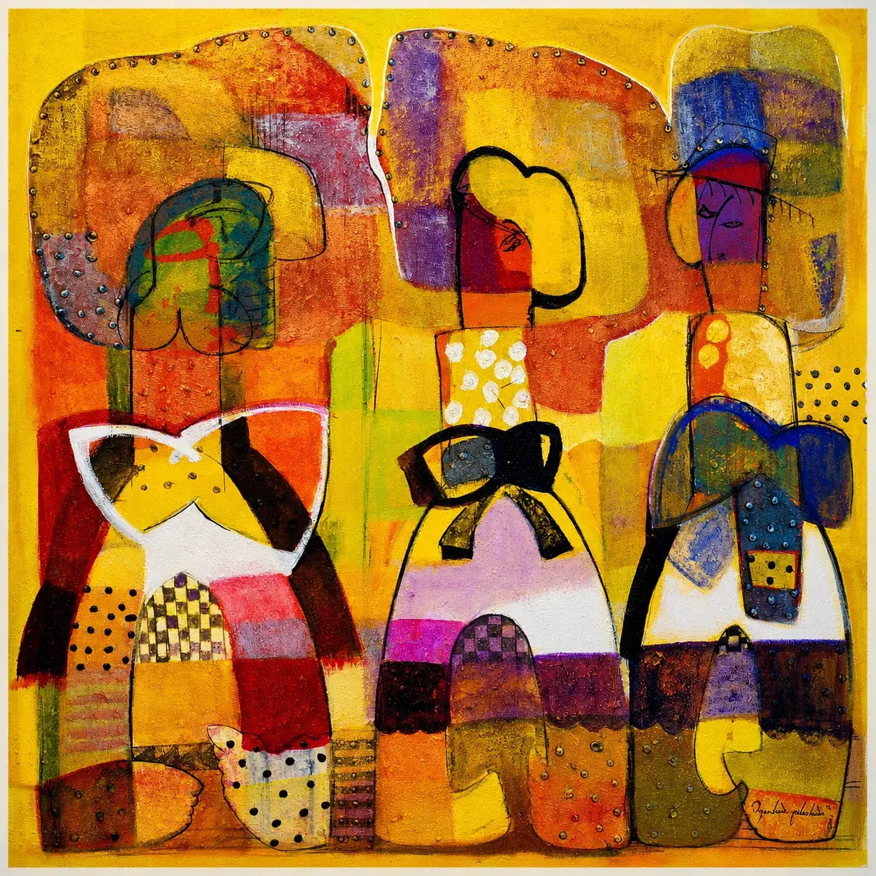 (PRINT) Elegant Dames in Fashion 2 _ Contemporary Nigerian Painting