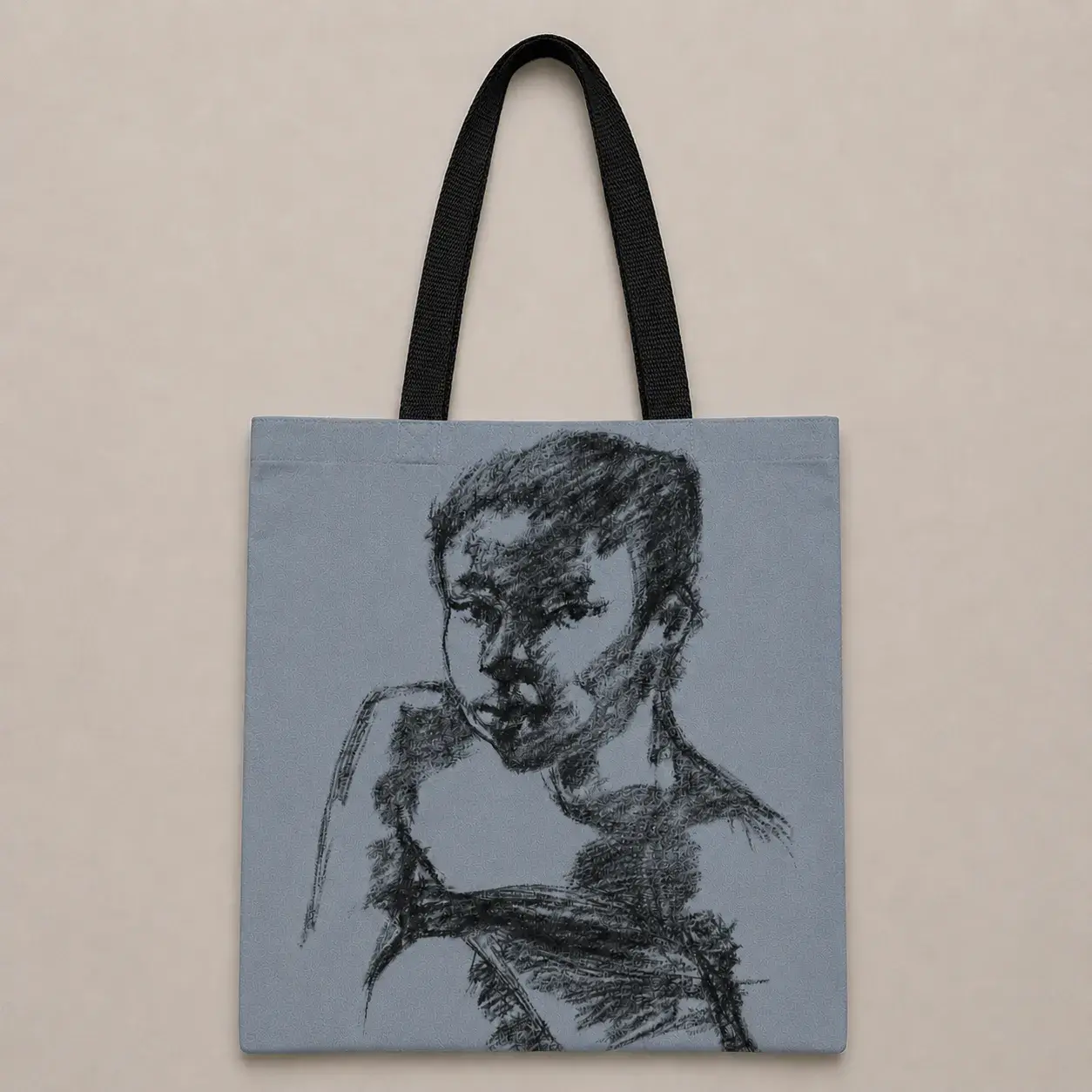 Abstract Face Art Canvas Tote Bag Set (3 Pack)