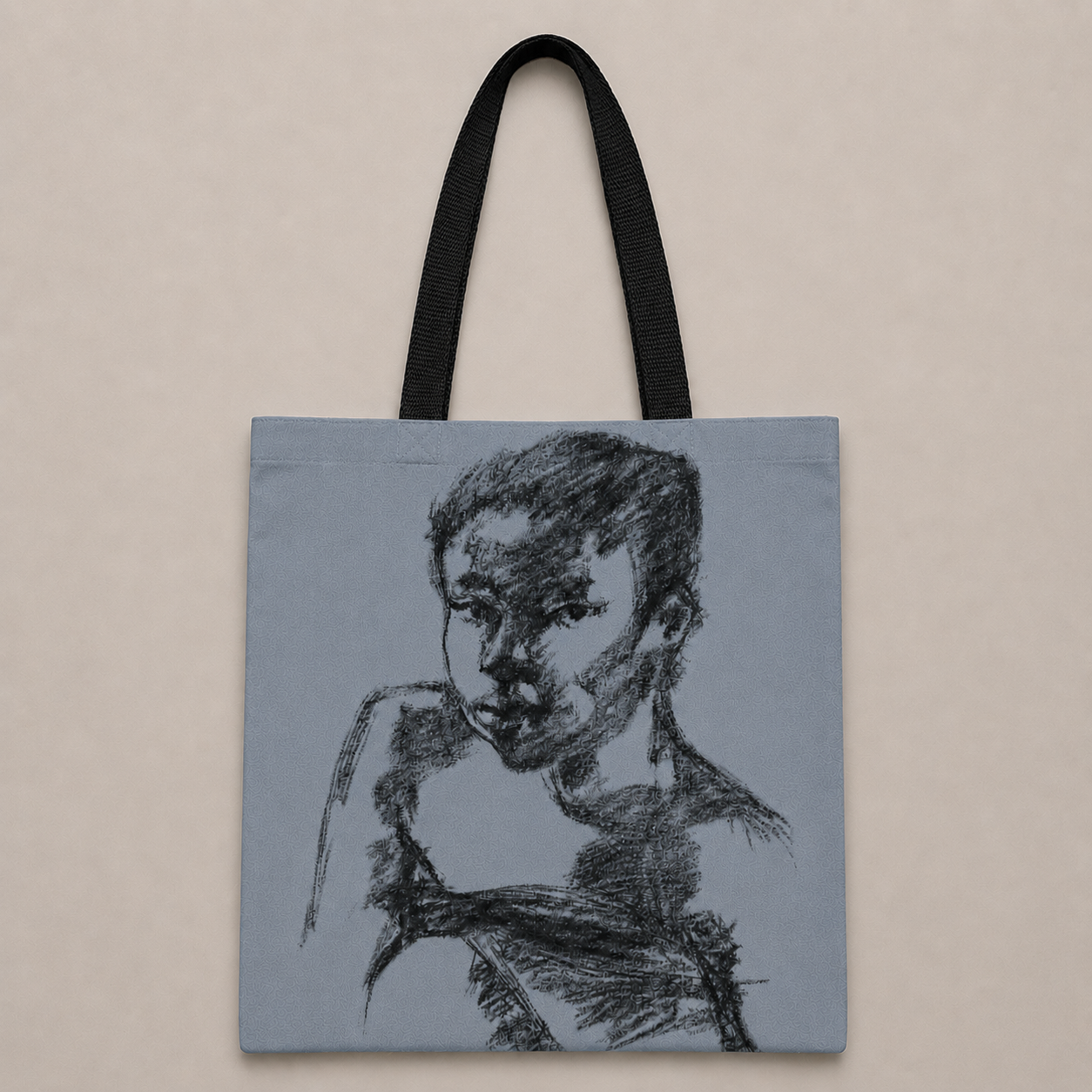 Abstract Face Art Canvas Tote Bag Set (3 Pack)