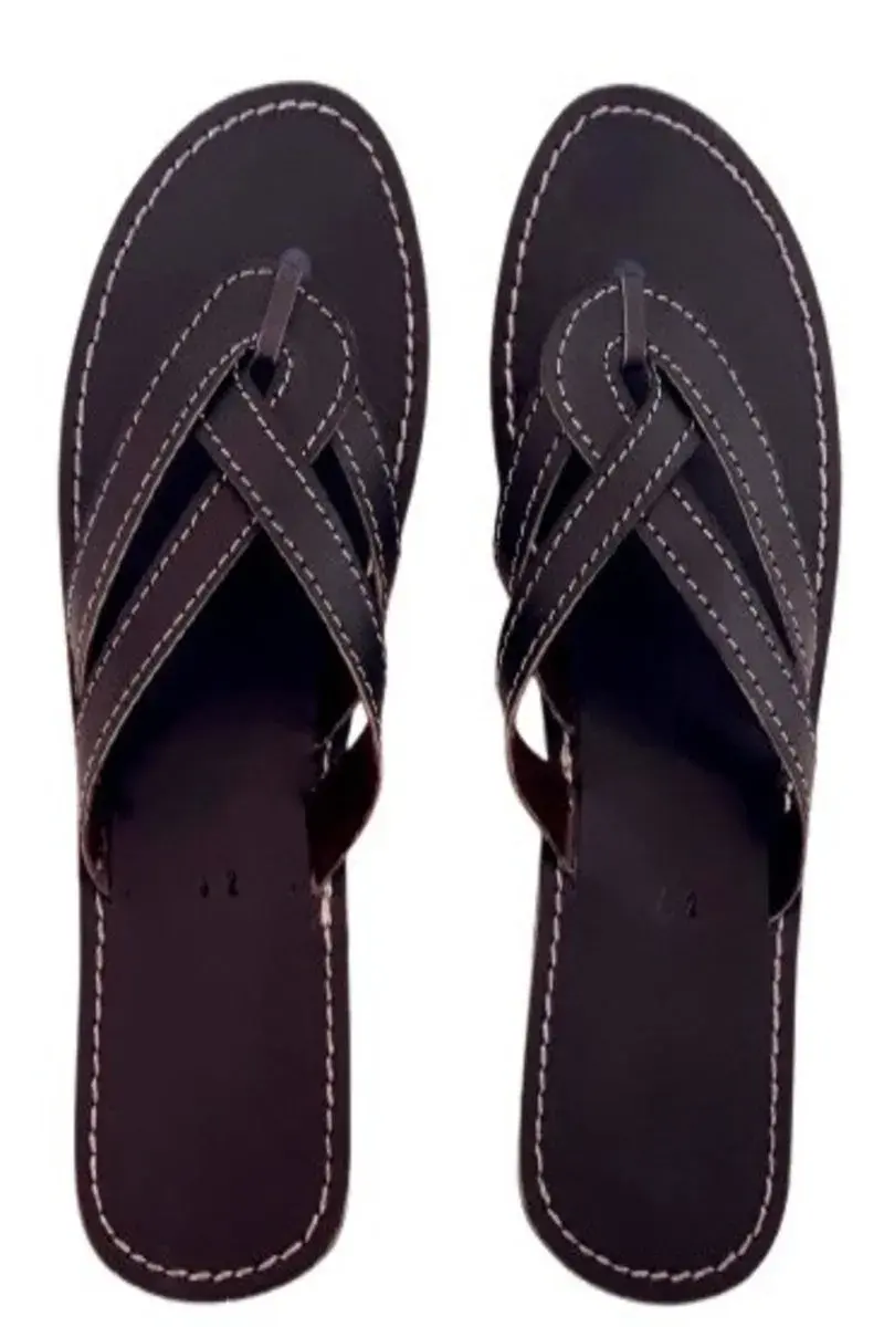 Woven Knot Leather Thong Sandals, Handmade in Kenya