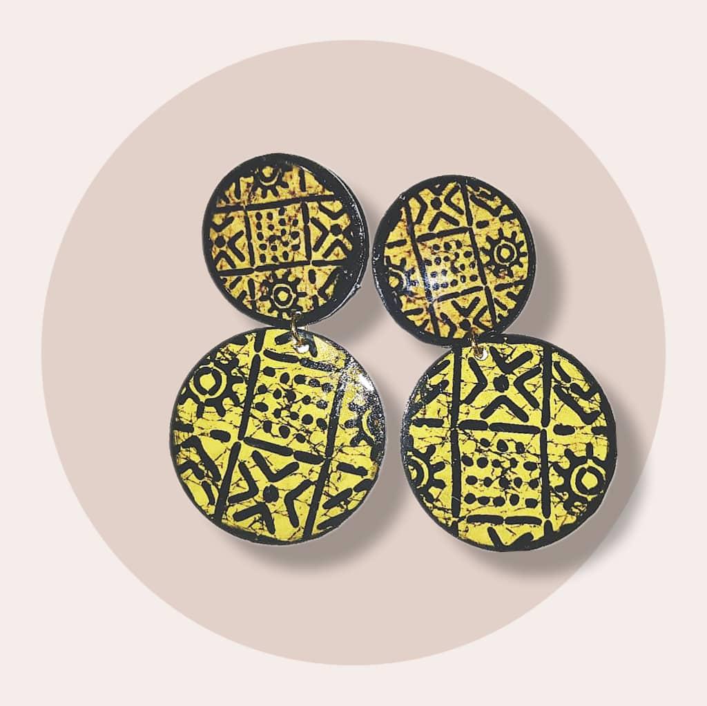 Adire Themed Dangling earrings Fashion Accessory
