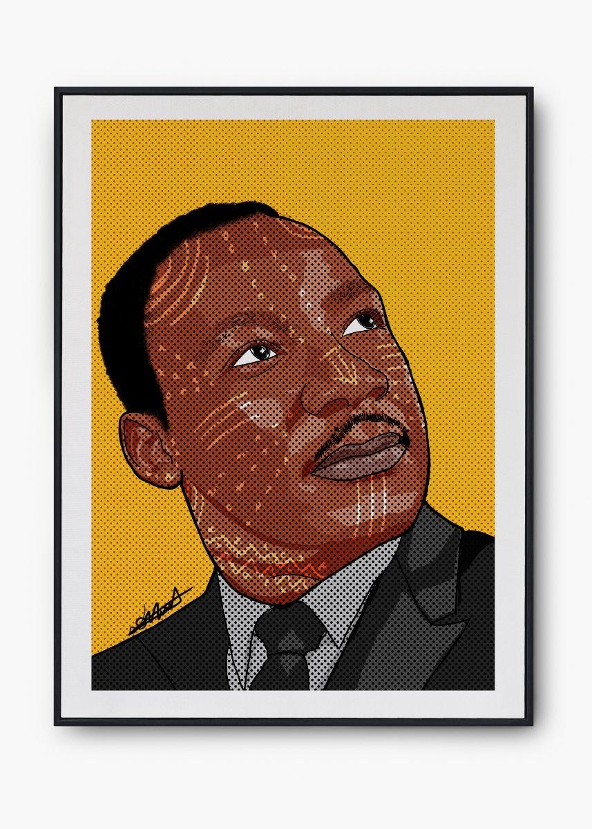 Martin Luther King jr portrait A3