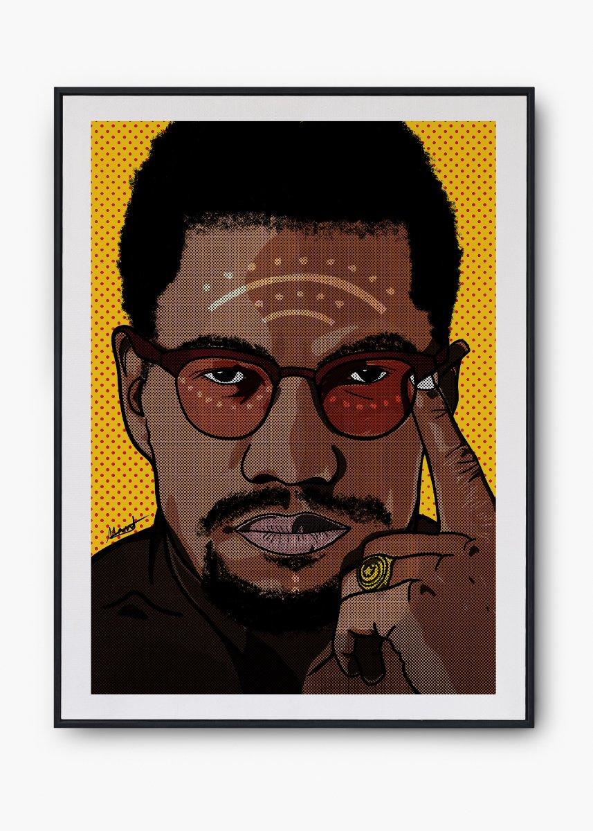 Malcom X portrait A3