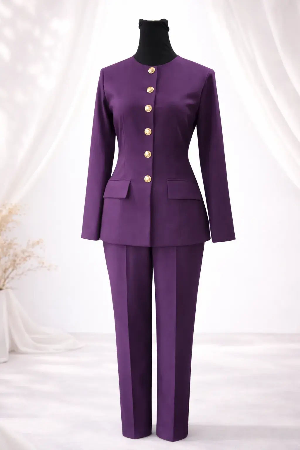 The Imperial Grace Set, Women’s Violet Two-Piece Trouser Set