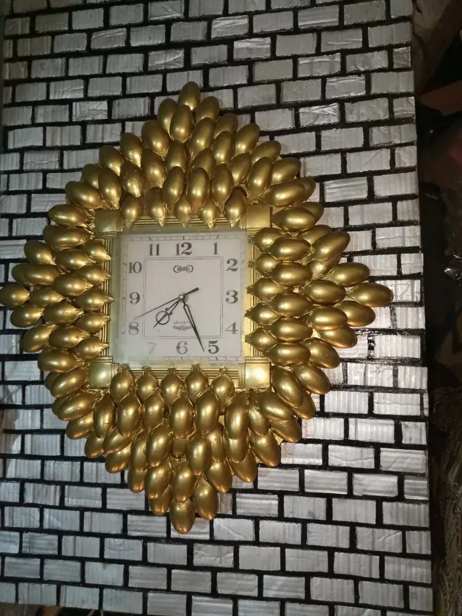 Gold Spoon Sunburst Wall Clock, Handmade, 50cm