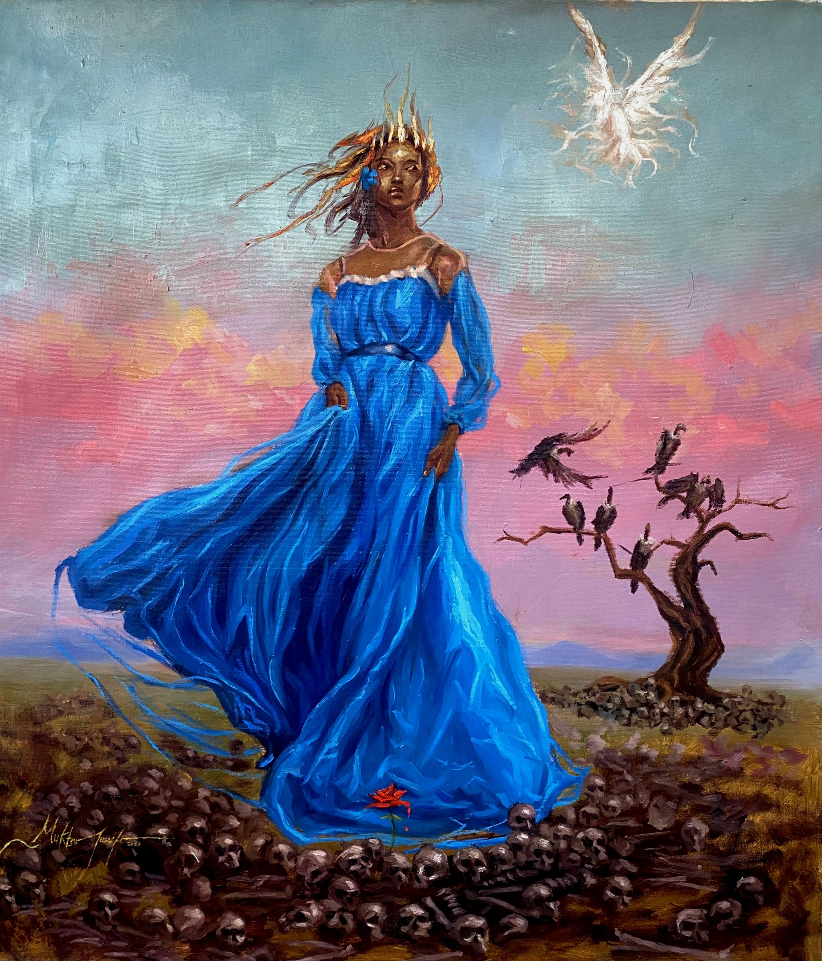 Cinderella III – Original Oil Painting on Canvas | African Women Empowerment Art Series by Muktar Yusuf
