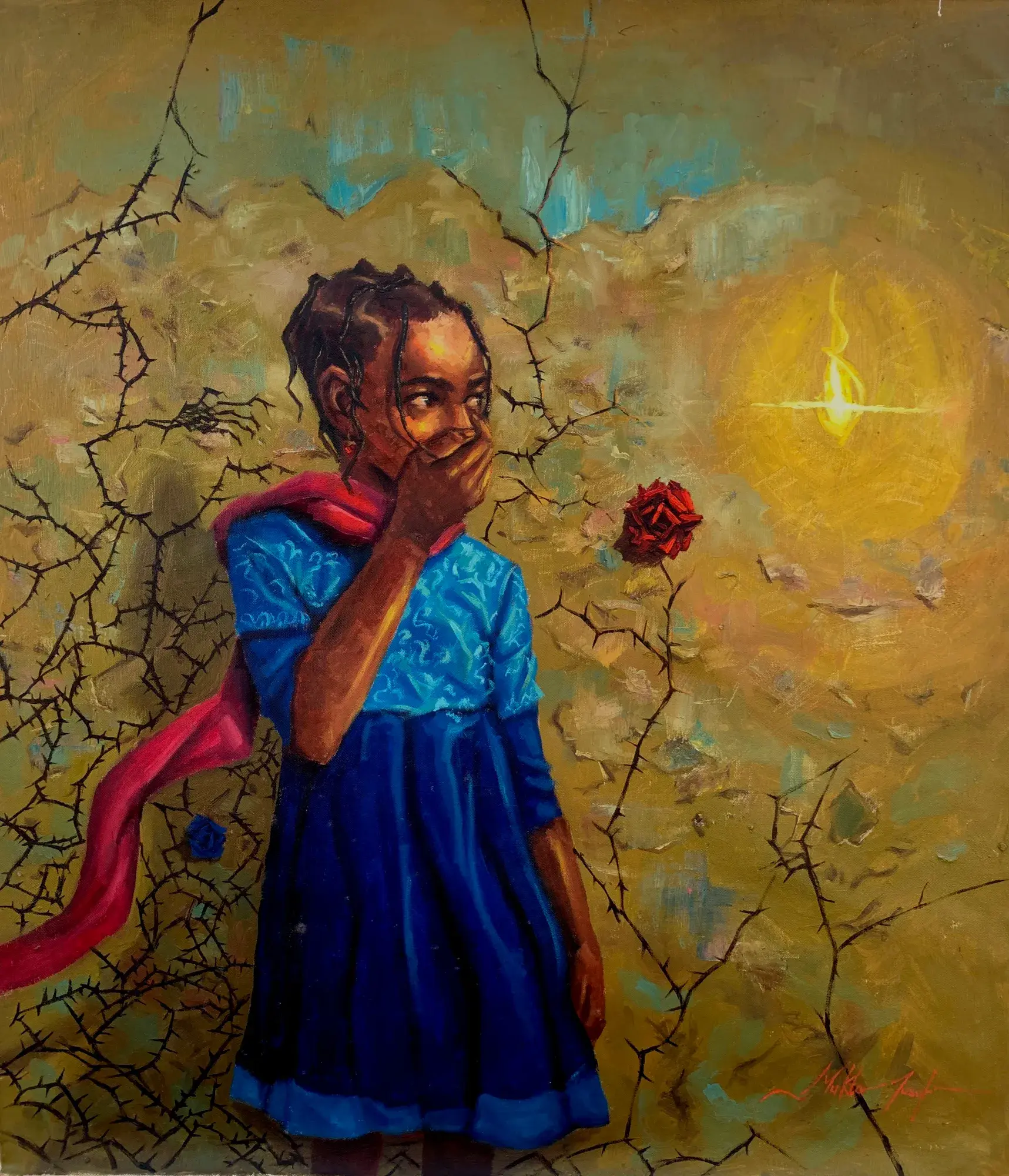 Star-Struck – Original Oil Painting on Canvas | African Inspirational Art by Muktar Yusuf