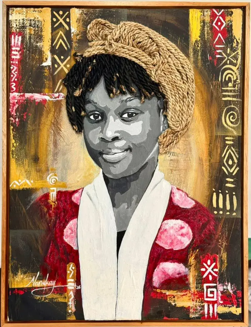 Threads of Identity | Original Raffia Portrait, 60 x 80cm