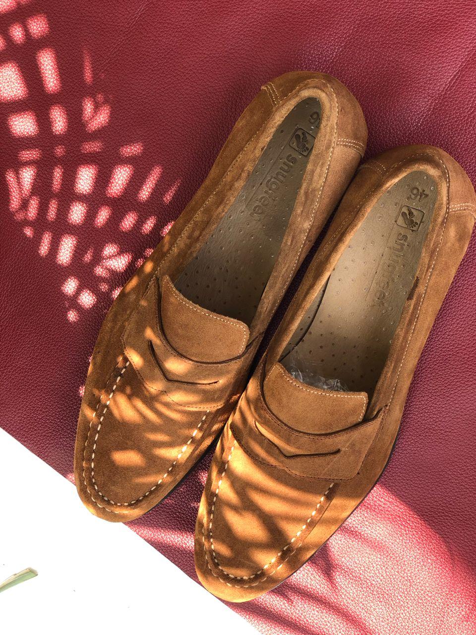 The 'Adedayo' Tan Suede Leather Loafers