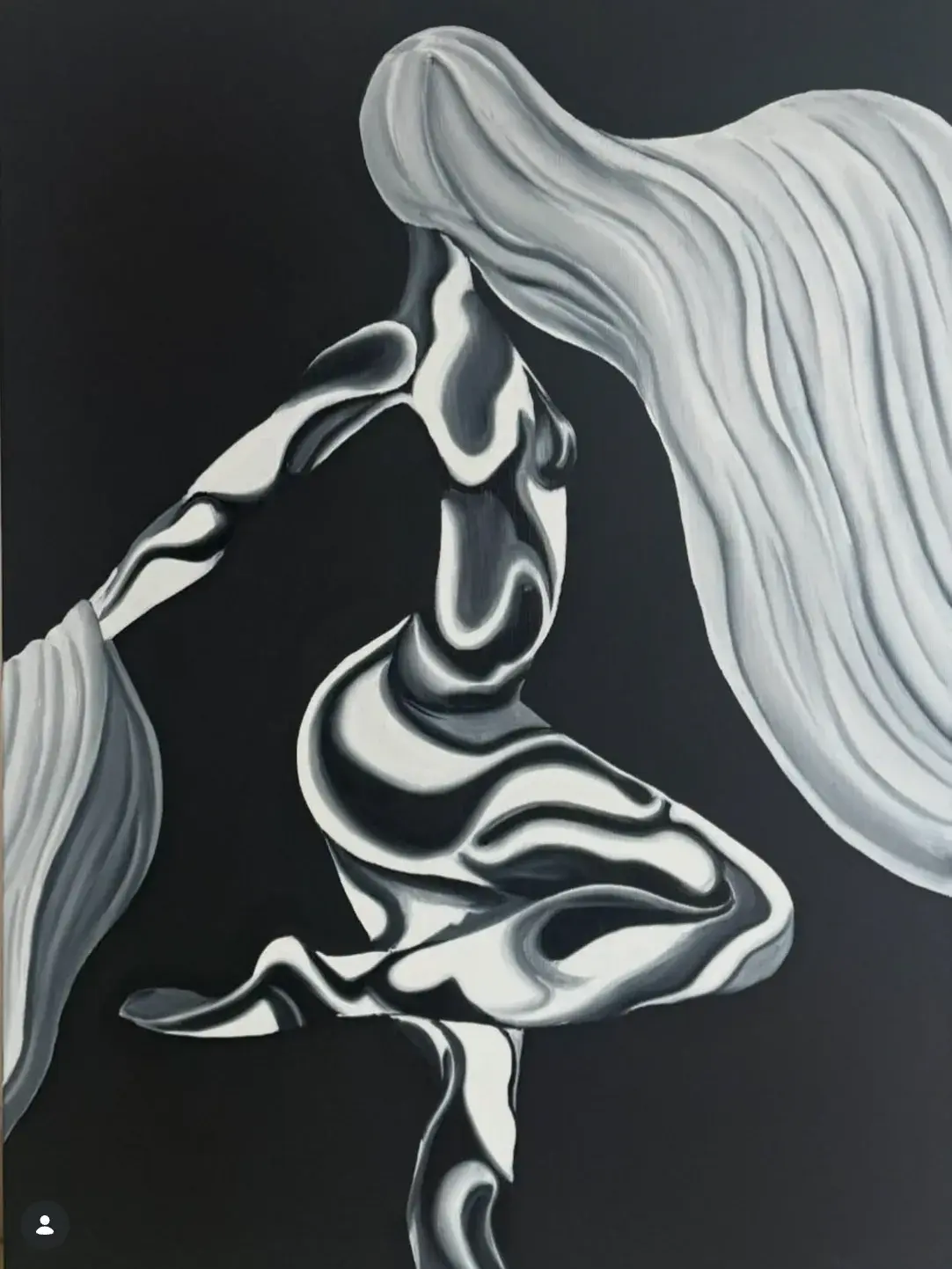 Figure IV, Abstract Oil Painting on Canvas by Nigerian Artist