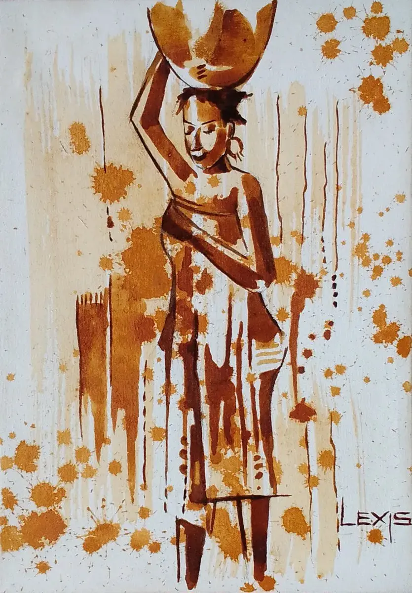 Village Girl, Morning Duties | Original Painting, 7x10in