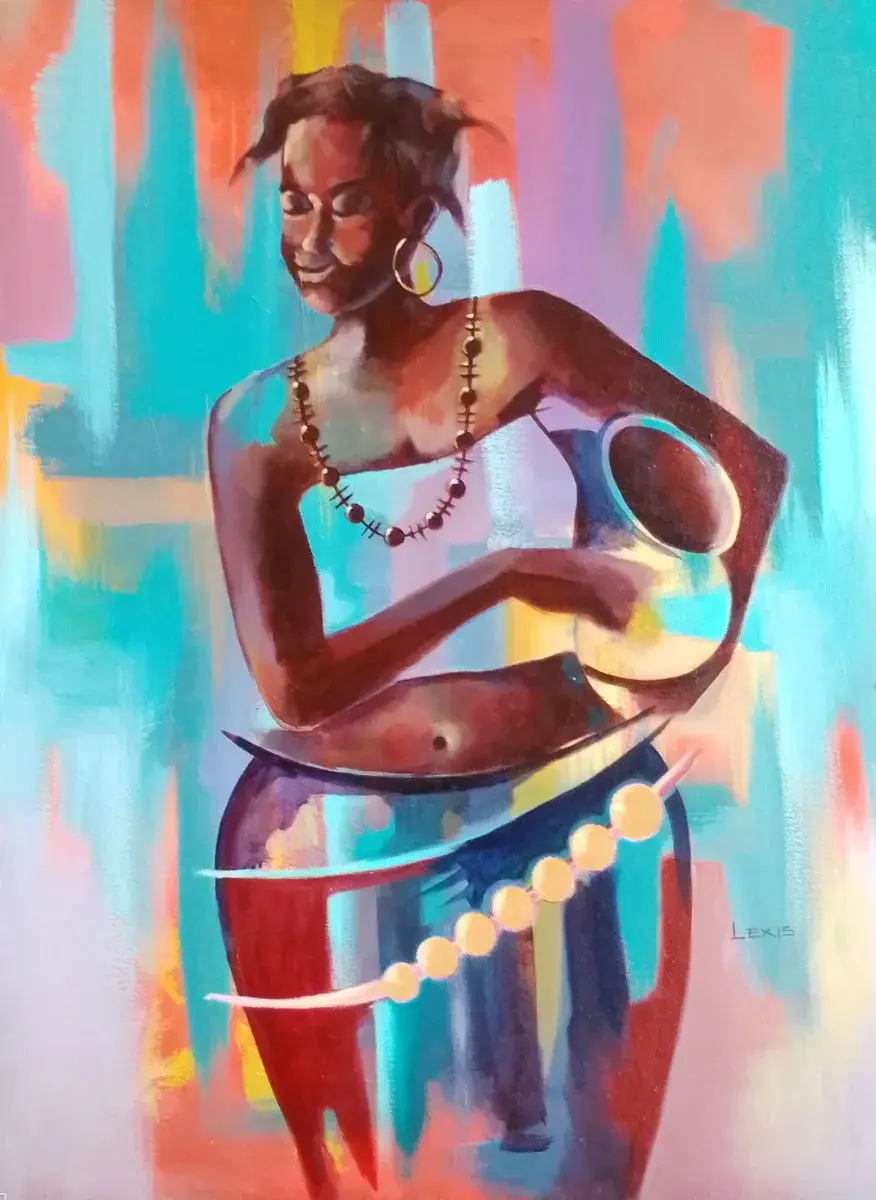 Warm Welcome, African Woman Painting