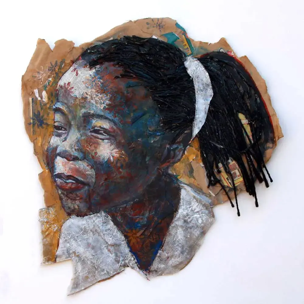 Here Comes the Sun, Mixed Media Portrait