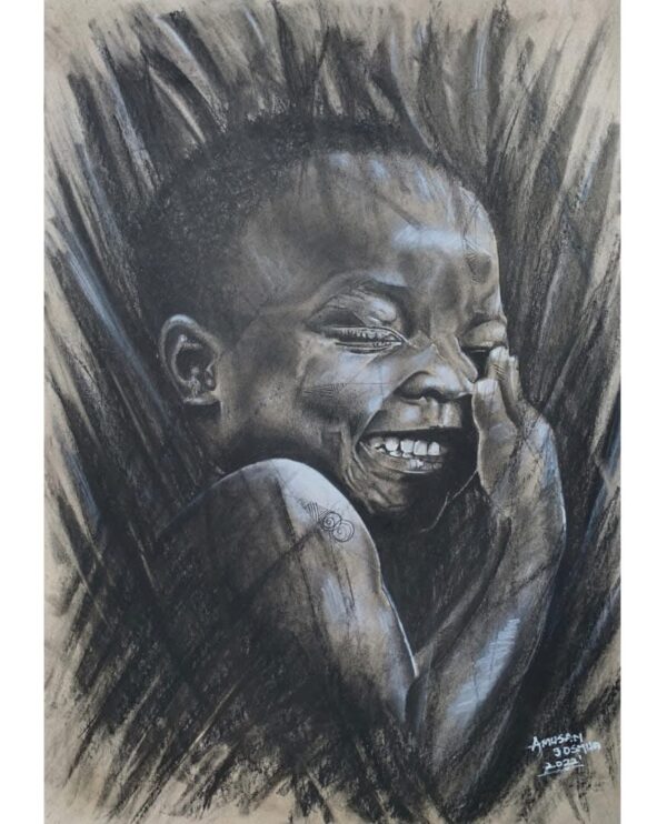Echoes of Innocence – Original Charcoal & Pastel Portrait - Image 2