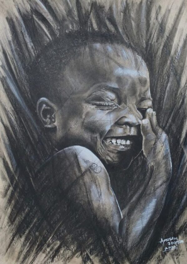 Echoes of Innocence – Original Charcoal & Pastel Portrait